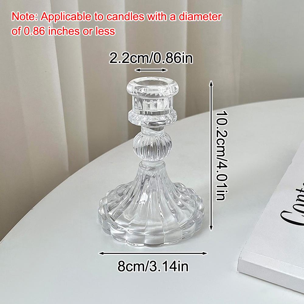 1PC Retro Crystal Candle Holder - Glass Romantic Candlelight Dinner Wedding Photography Props - Halloween Decorations