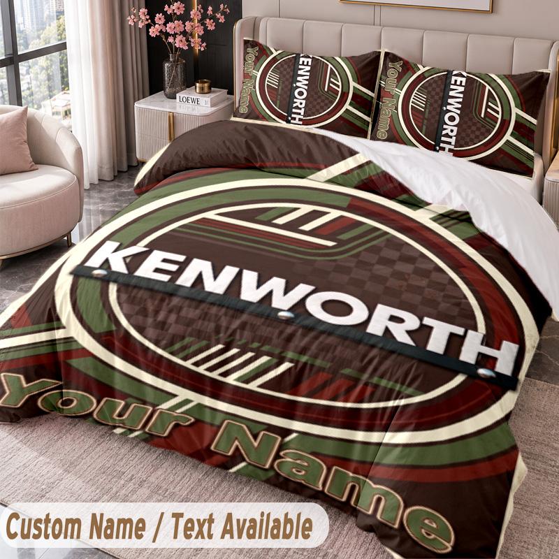 Kenworth Printed Bedding Set Custom Name Text 1 Duvet Cover 2 Pillowcases For Bedroom