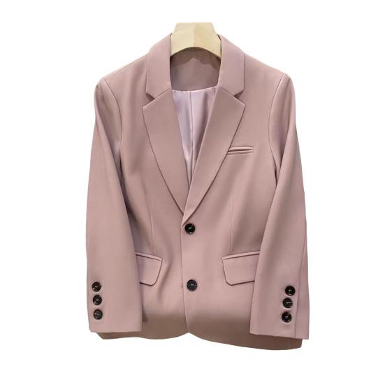 Женский повседневный пиджак с воротником-лацканом, осенний пиджак для офисной леди, винтажный свободный костюм для повседневной носки