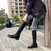 Middle Heel Round Toe Women's Boots Winter Knee High Shaft Black Footwear Biker Long Shoes for Woman Y2k Hot Gyaru Sale Quality