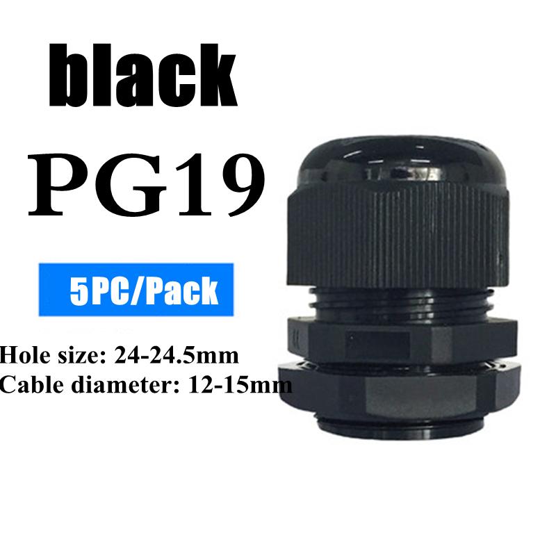 1/2/5/10pcs Waterproof Cable Gland Cable Entry IP68 PG7-PG36 White/Black Nylon Plastic Connector Joint
