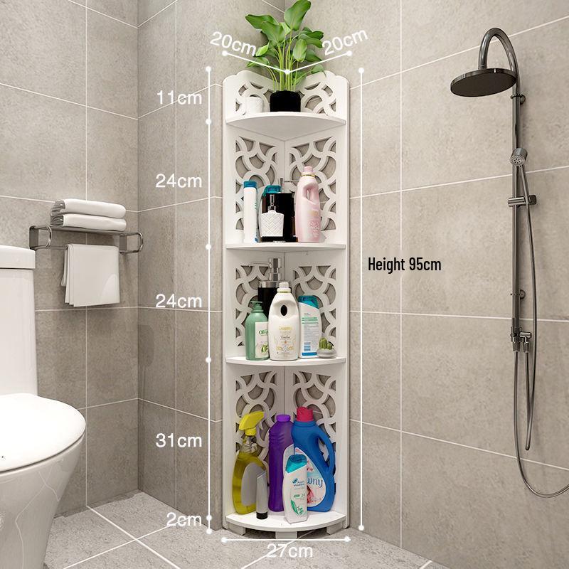 Треугольная угловая напольная полка для ванной комнаты для туалетных принадлежностей