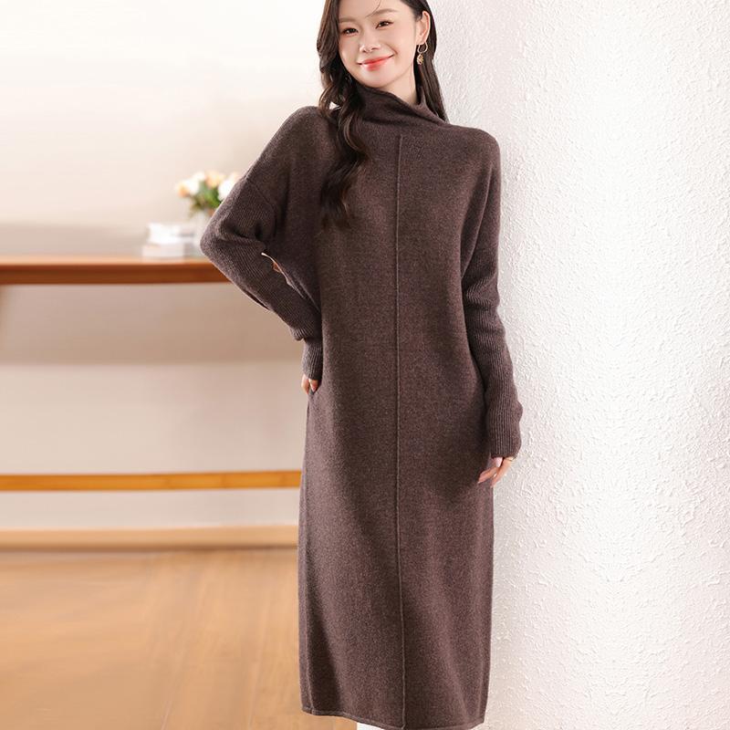 Женское кашемировое платье Qinghe кашемир 30% кашемир 70% шерсть осенне-зимняя кашемировая юбка мягкая и теплая