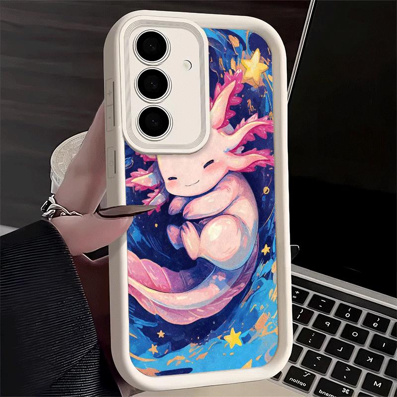Phone Case for Samsung Galaxy A17 A16 A15 A14 A13 Axolotl Cartoon Cute A56 A36 A26 A55 A35 A25 A54 A34 A24 A53 A33 A23 A07 A06