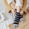 Носки из кораллового флиса с кошачьими лапками, женские носки до середины икры для сна, послеродовые напольные толстые и теплые носки для осени и зимы