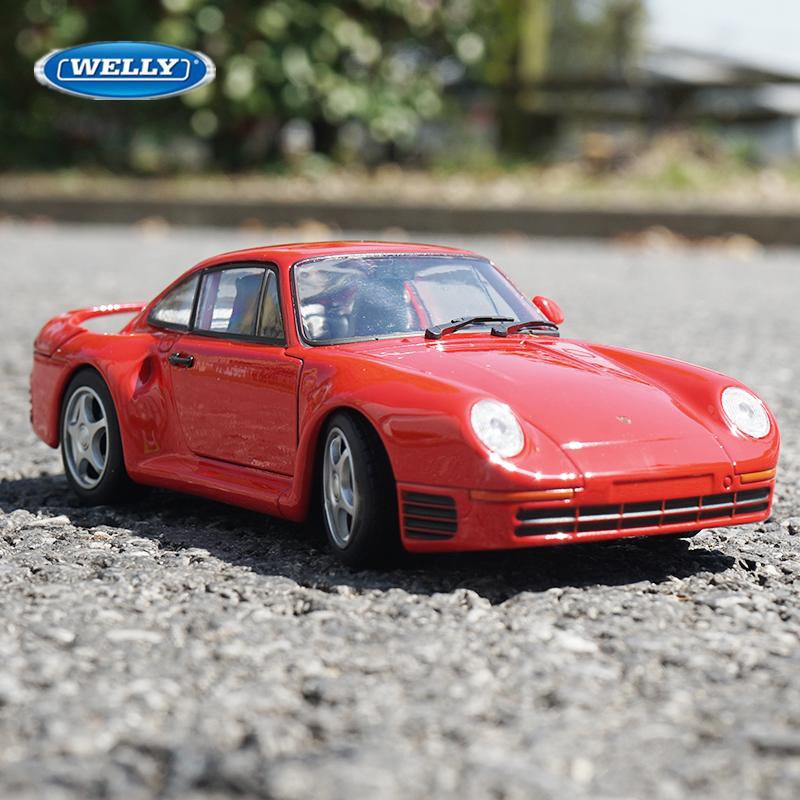 Welly 1/24 Porsche 959 Сплав Спортивный Автомобиль Модель Литьевой Металл Классический Гоночный Транспорт Средство Модель Автомобиля Симуляция Коллекция Детская Игрушка Подарок