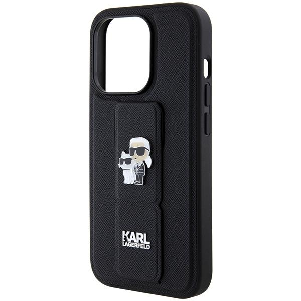 Karl Lagerfeld Klhcp14Lgsakcpk iPhone 14 Pro 6.1 Черный/Black Жесткий чехол Gripstand Saffiano Karl&Choupette Булавки