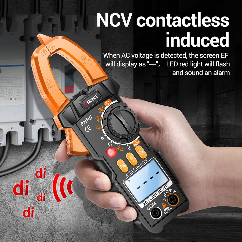 ANENG PN107 Цифровые клещи CAT II 600 В переменного тока Мультиметр-тестер напряжения 4000 отсчетов