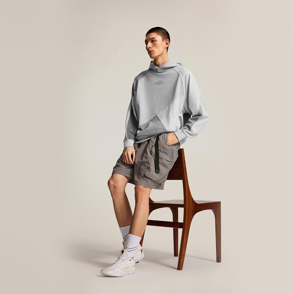 Li Ning Wade Series Удобный Простой Универсальный Сращенный Свободный Худи Пуловер Мужской свитшот AWDV255-5