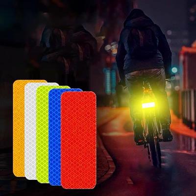 10 шт./компл. предупреждающие светоотражающие наклейки, клейкие полоски для ночной видимости, водонепроницаемые отражатели, велосипедная лента для автомобиля, мотоцикла