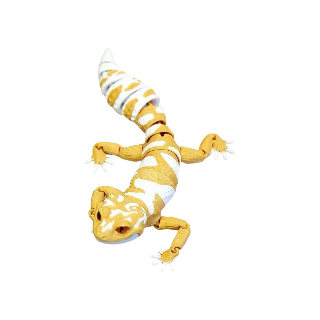 3D Printed Leopard Figurine, Movable Lizard Sculpture, Home Décor, Realistic Reptile Collectible Desktop Ornament, Suitable For Collectors.