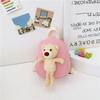Adorable Children's Cute Bear Backpack Lightweight Canvas Mini Bag For Kids School