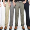 Middle-aged and Elderly Men's Cotton Casual Trousers Summer Thin Section Straight Loose High-waisted Trousers Father Loaded Middle-aged Men's Trousers