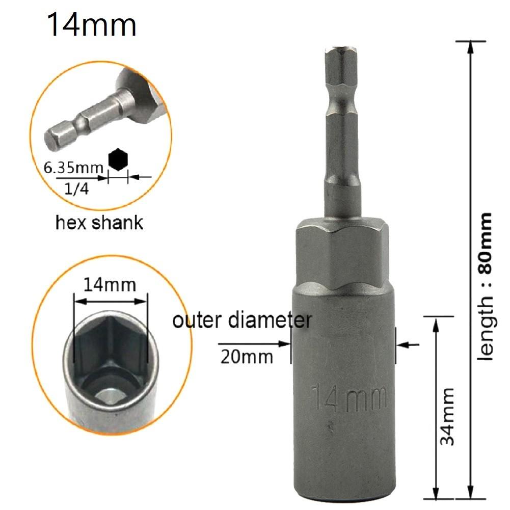 80mm Length Hex Sockets Nut Driver Drive Socket Adapter