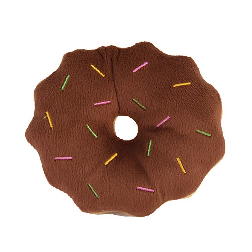 Round Shape Dog Chew Ring Plush Surface Puppy Play Toy Squeaky Pet Toy  Daily Pet Entertainment