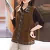 Stylish European Style Autumn and Winter Ladies Velvet Vest Coat Warm Corduroy Jacket