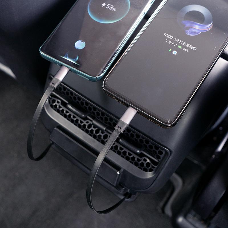 Для Tesla Model 3/Y Заднее вентиляционное отверстие Интеллектуальная док-станция Type-C PD 27 Вт Быстрая зарядка USB Док-станция для iPhone