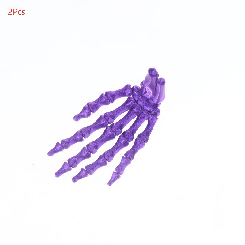 2Pcs 3D Printed Plastic Scary Decoration Halloween Skeleton Hand Prop For Haunted House Horror Party Table Display Ghost