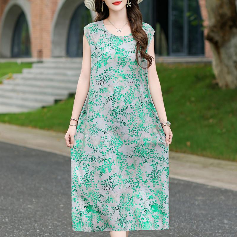 Повседневные женские платья летняя винтажная одежда больших размеров без рукавов свободное длинное платье