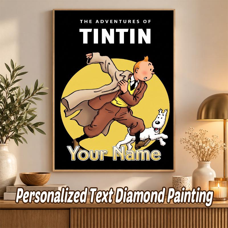 Tintin Custom Name Text 5D Diamond Painting Kit DIY Full Drill Diamond Art Decoration