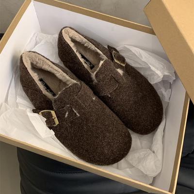 Kidmi зимние пушистые женские хлопковые туфли повседневные нескользящие женские туфли для отдыха на природе милые плюшевые домашние туфли с бантом теплые уютные пушистые женские туфли