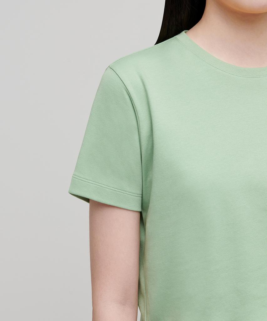 MUSINSA STANDARD WOMAN Women'S Crew Neck Crop T-Shirt [Light Green]