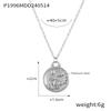 Fenny Fashion Embossed Stars 12 Constellations Round Brand Pendant Necklace 18K Gold Plated Stainless Steel Jewelry