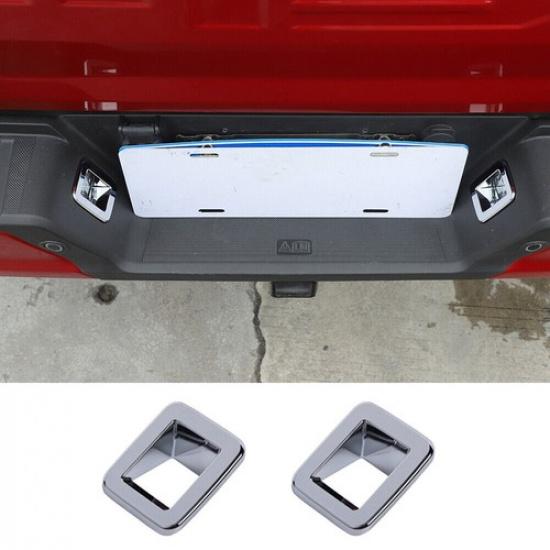 Exterior Rear License Plate Light Lamp Decor Cover Trim For Ford F150 21+ Chrome