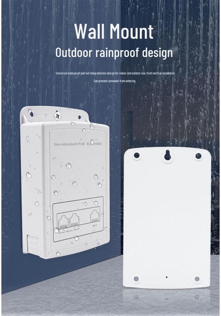 Waterproof 24V POE Splitter Repeater - 1 In, 2 Out Cascade Box