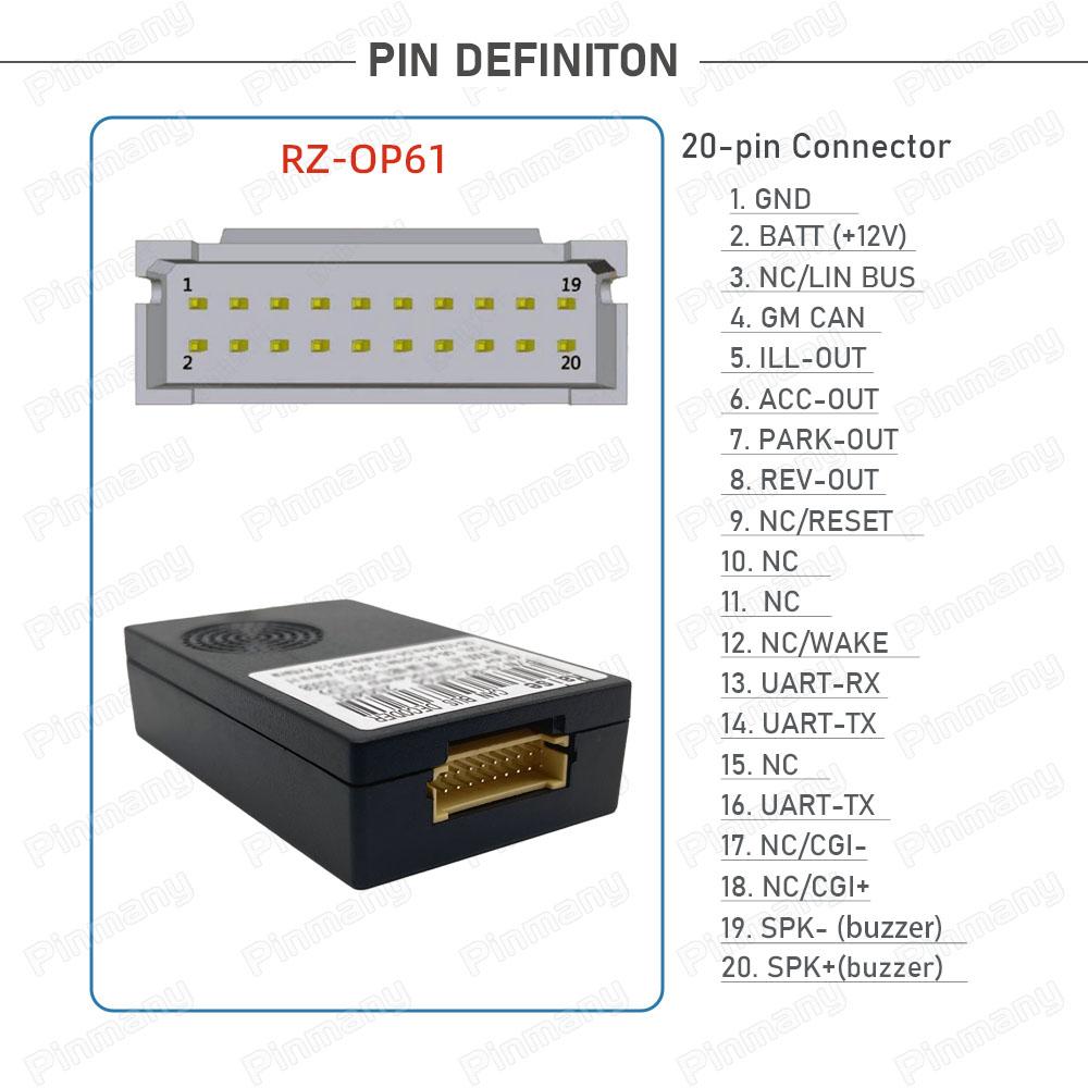 Декодер CAN-шины для автомагнитолы RAISE G-RZ-OP61 20-контактный черный ящик для Opel Mokka Astra J Astra K Corsa E Adam Insignia Meriva