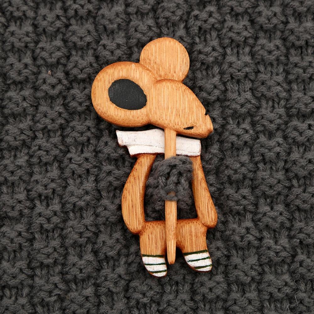 Милая брошь-значок в виде животного, свитер, щенок, котенок, пряжка для шарфа, ретро, деревянная, для вечеринки