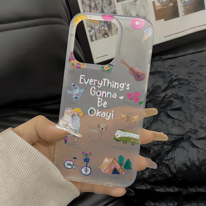 Everything Will Be Fine for IPhone15 for Apple 16 Women's Phone Case 13 Promax Cartoon 14 Transparent 12