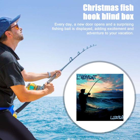 Рыболовный Адвент-календарь 24 дня Календарь обратного отсчета до Рождества с набором рыболовных приманок для взрослых мужчин и юношей-подростков
