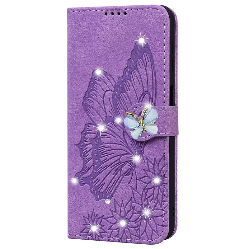 Блестящий Глиттерный Кошелек Кожаный Чехол Для Samsung Galaxy S26 Ultra S25 S24 FE S23 S22 Plus A15 A16 A26 A36 A56 A34 A54 A55 A37 A57