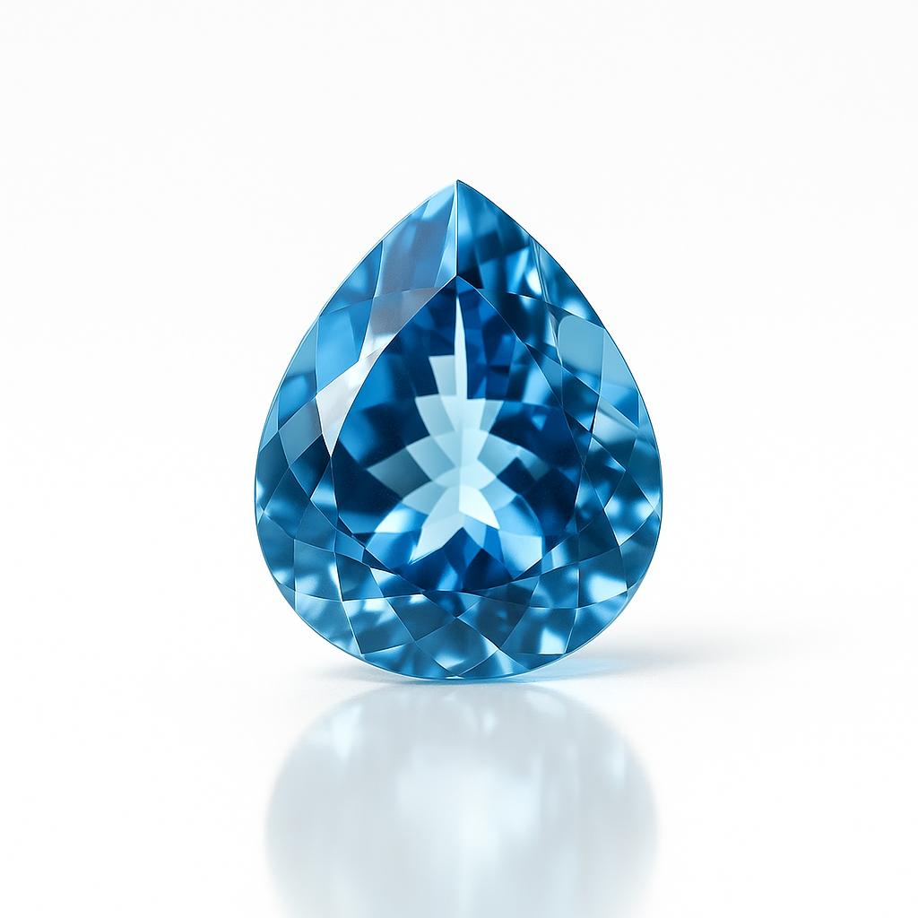 Natural Blue Sapphire Loose Gemstone 13.59 ct Ceylon Pear Cut Flawless September Birthday Birthstone