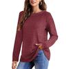 Womens Long Sleeve Tops Plus Size Crew Neck Jumpers Solid Color Pullover T-Shirt Tunic Shirt