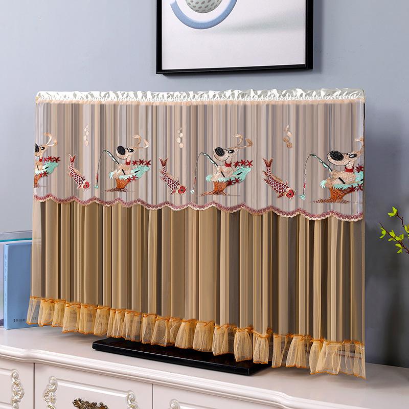 1 шт. Собака Утка Медведь Ультратонкий Телевизор ЖК Защитник 32/37-40 Дюймов Вышитое Кружево Мультяшное Животное Пылезащитный Чехол Защитный Чехол