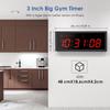 3 Inch Household Gym Garage Boxing Training Timer Multi Functional Gym Timer Big Screen LED Interval Workout Clock