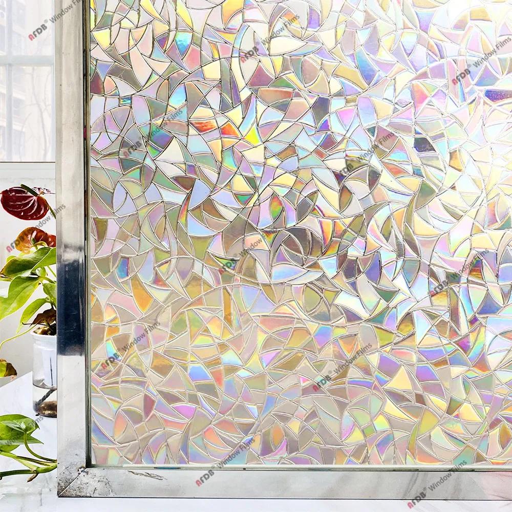 3D радужная оконная пленка, витражное стекло, защитная от ультрафиолета, наклейка на окно для дома, статическая клейкая терморегулирующая стеклянная пленка