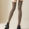 Cotton Knee High Socks Solid Color Knitted Stocking Long Tight Stocking Thigh High Socks