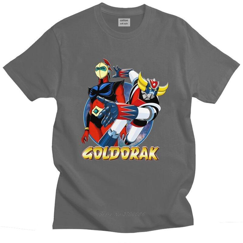 Футболка UFO Robot Goldorak Grendizer для мужчин, хлопковая футболка, городские футболки, с коротким рукавом, Акутарус Голдрейк, аниме-футболки, приталенная одежда