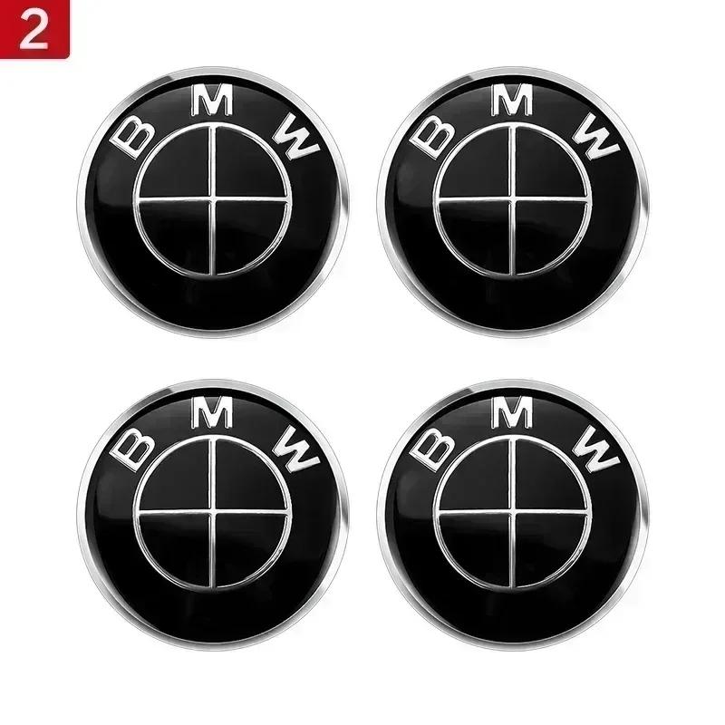 For BMW 3 4PCS 56MM 60MM 65MM Car Wheel Hub Center Caps Sticker Rim Cover Badge Emblem for BMW E39 E87 E60 E46 E53 E90 F10 F20 F25 F30