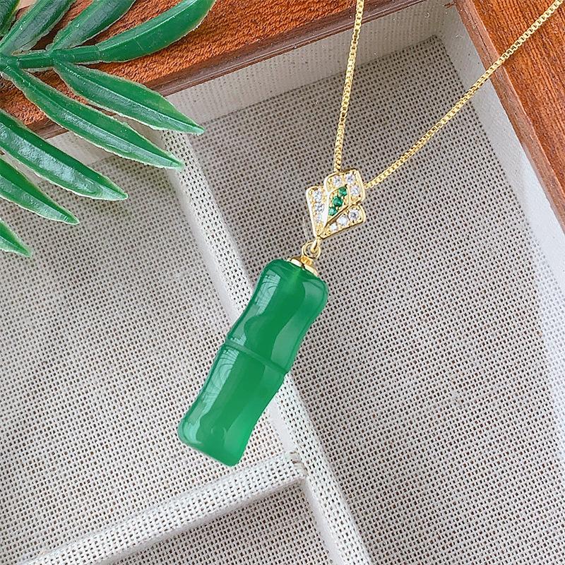 Осень и зима новый ретро натуральный халцедон независимо от бренда тыква поднимающееся ожерелье женщины пожилые