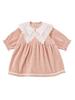Baby Lace Long Commemorative 70 Pink [Mokumofu] Clothes, Collar, Romper, Girls, Sleeve, Formal, Photoshoot, Velor,