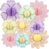9pcs of pink rainbow party decoration 25.4cm giant paper flower 3D honeycomb for party soft hanging flower decoration girl wall
