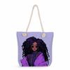 Multifunctional Black girl  Printed Thick Rope Shoulder Beach Bag 7581 KTB