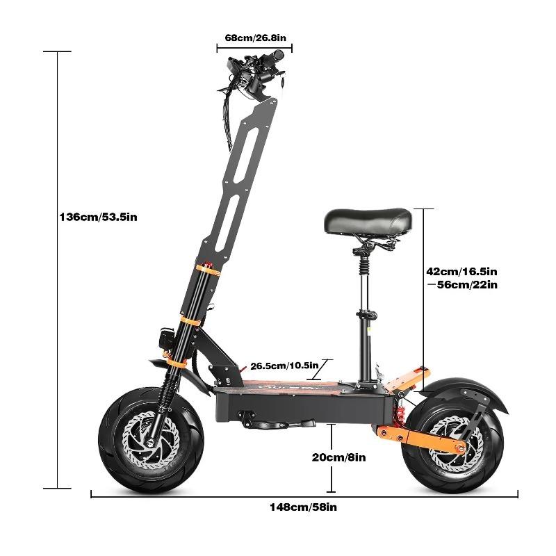 Электросамокат TOURSOR X8 Pro для взрослых, двойной двигатель 8000 Вт, 60 В 38 Ач, 14-дюймовый внедорожный самокат, максимальная скорость 100 км/ч, максимальный запас хода 120 км