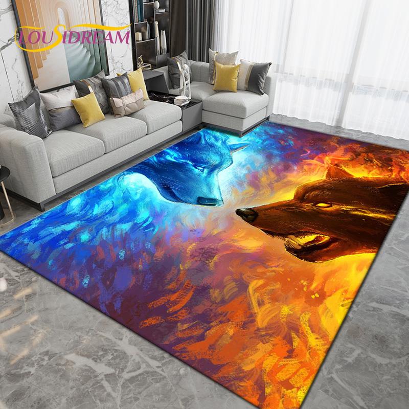 Wolf Wolf Spirit Series Area Rug Large, ковровое покрытие для гостиной, спальни, дивана, кухни, ванной комнаты, коврик для двери, нескользящий напольный коврик в подарок
