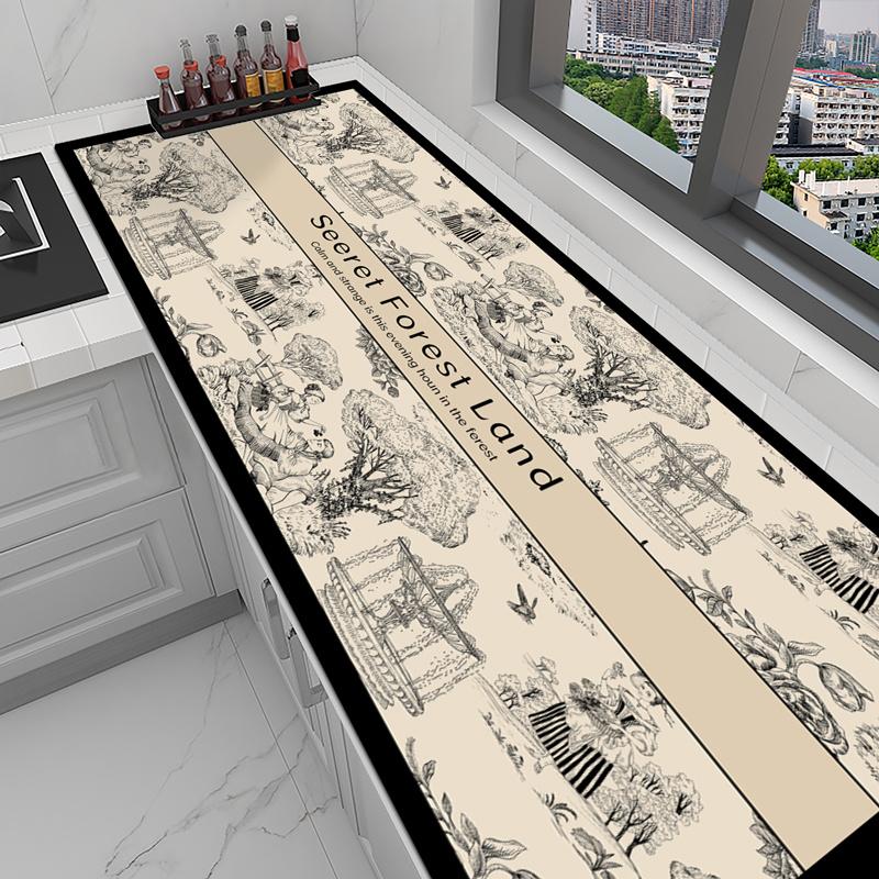 Washable, no-wash kitchen countertop protector, waterproof, oil-proof, heat-insulating, simple table mat, non-slip mat