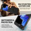 For Samsung Galaxy Z Flip5 5G Magnetic Case PC+PU Phone Back Cover with Detachable Card Holder